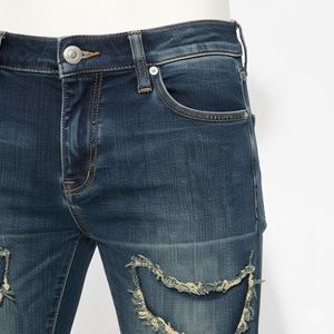 กางเกงยีนส์สำหรับผู้ชายทรงสลิมฟิตกางเกงยีนส์คลาสสิกกางเกงยีนส์ชายผ้าเดนิมระบายอากาศได้ดีสีม่วง - Product Image 4