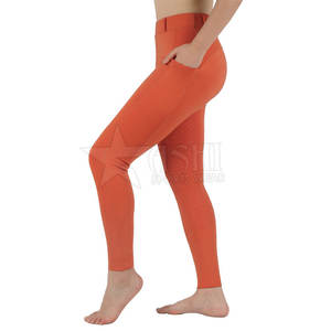 High Quality Women's Solid Horse Riding <b>Equestrian</b> <b>Leggings</b> High Waist Pants with Hip Lifting & Tummy Slim Skinny Features - Product Image 2