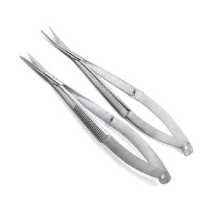 Ciseaux à suture Micro Castroviejo Yasargil, pointus, incurvés vers le haut, en acier inoxydable, ensemble d'instruments micro-chirurgicaux certifiés CE - Product Image 1