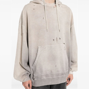 Sweat à capuche de style vintage pour hommes streetwear pull surdimensionné en tissu éponge style pull avec logo personnalisé - Product Image 5