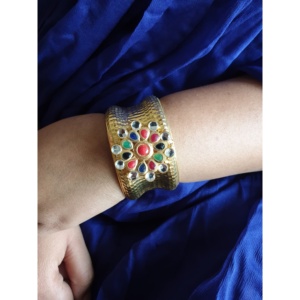 Navratana Stone Fine Bangle Menottes Design en Freesize - Product Image 1