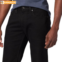 Jeans de Mezclilla Jacquard de Punto Ligero de Secado Rápido con Patrón 3D para Verano, para Hombre, con Spandex y Algodón Elástico, Estilo Boyfriend ELEGANTE, Cintura Media