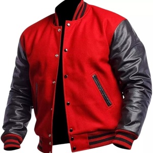 Veste de baseball vintage d'hiver et d'automne pour homme, fabriquée sur mesure, col montant, en cuir, style varsity - Product Image 2