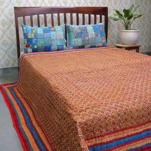 Nouvelle tendance indienne traditionnelle main bloc imprimé coton biologique Voile Dohar reine taille couverture pas cher prix vente - Product Image 3