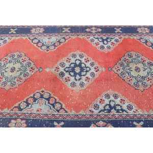 Alfombra Grande Vintage de 4.4x10.5 pies (135x320 cm), Alfombra Turca Roja con Diseño Floral - Product Image 5