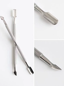 Poussoir de cuticules à ongles en acier inoxydable 420 à double extrémité de haute qualité dissolvant de peau morte à lame incurvée et polisseur d'ongles pour les doigts - Product Image 5