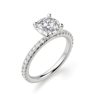 Round Cut Solitaire Engagement <b>Ring</b> For <b>Women</b> - Product Image 3