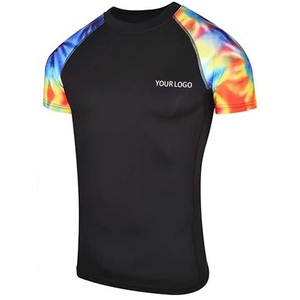 Sublimation Running Compression Rash Guard Pour Hommes Gym Tee À Manches Courtes Bjj Rash Vest Jogging Wear Surf Workout Shirt - Product Image 5