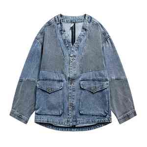 Chaqueta Vaquera de Mezclilla para Hombre, Diseño Nuevo 2024, Venta al por Mayor, Lisa, Manga Larga, Un Solo Botón, Estilo Vaquero, Oferta - Product Image 1