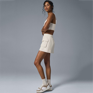 Wholesale <strong>Low</strong> <strong>Rise</strong> Linen Cotton Puff Female Cheap Sports Cargo <strong>Skirt</strong> Short - Product Image 2