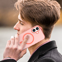 Étui de téléphone portable en TPU mat couleur unie avec boutons électroplaqués, cadre d'objectif indépendant, chargement magnétique, antichoc, modèle MOF-006