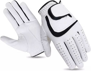 Genuine Leather Non-Slip Golf Gloves for Men Left/Right Hand Hook and Loop Closure Soft Breathable Golf Sport Gloves - Product Image 4