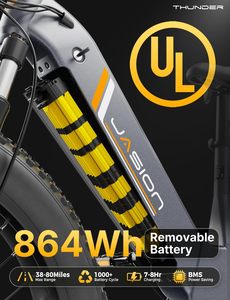 M5/MAX bici elettrica per adulti/adolescenti, motore di picco 2000W/2500W, 37.5/32 MPH, 48V/52V, 20AH-40AH doppia batteria Ebike - Product Image 5