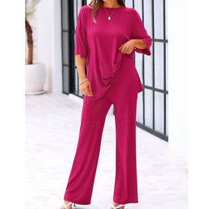 Conjunto Deportivo Ligero de Verano para Mujer, 100% Algodón, Diseño Sólido, Transpirable, Ecológico, de 2 Piezas, para Entrenamientos - Product Image 4