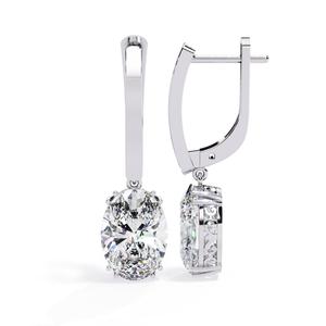 Pendientes de Oro Sólido de 14K con Diamantes Cultivados en Laboratorio, Corte Ovalado, Certificados por IGI, Joyería Clásica de Aro, Precio al por Mayor, Uso Diario - Product Image 3
