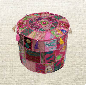 Premium Quality 100% Organic Cotton Puff Cover with Handcrafted Banjara Shoulder Bag Boho Home & Style Duo - Product Image 2