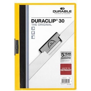 Durable DURACLIP 30 DIN A4 Hard Plastic <b>Clipboard</b> with Yellow Back Cover and Black Clip Durable Product - Product Image 1