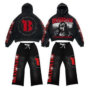 Pantalones Deportivos de Estilo Vintage para Hombre, con Bordado Desgastado, Estampado Lavado Ácido, Estilo Urbano, con Bolsillos Bordados - Product Image 6