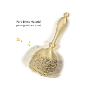 Cloche à main en laiton imprimée sur mesure modèle rond en métal Ghanti pour Pooja prière Diwali Mandir décoration articles religieux - Product Image 4