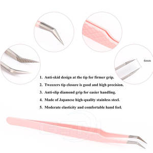 Vente chaude Pinces à cils personnalisées en acier inoxydable Durables Réutilisables Pointe lisse Léger Logo personnalisé Best-seller Personnalisé - Product Image 3