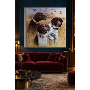 Impression sur toile Fida Three Pointer Dogs Hunting Pheasants - Product Image 1