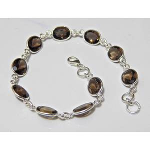 Bracelet en argent sterling 925 fait à la main lunette en quartz fumé naturel pierre précieuse à la mode bijoux en argent cadeau - Product Image 4