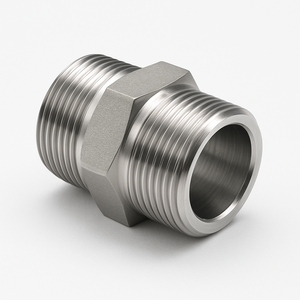 Conectores Adaptadores de Niple Hexagonal Roscado Macho NPT BSP de Acero Inoxidable y Acero Dulce SS316 de 1/4'' 1/2'' - Product Image 3