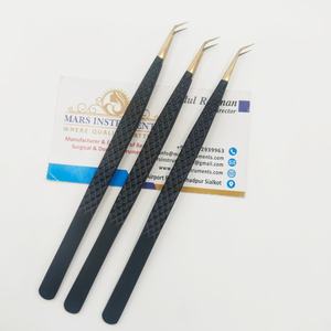 แหนบต่อขนตาปลายแหลมใยบาง45องศาเคลือบสีดำฉลากส่วนตัว - Product Image 6