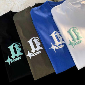 เสื้อยืดผ้าถักแขนสั้นสำหรับผู้ชายเสื้อวินเทจรุ่นโอเวอร์ไซส์3D สกรีนโลโก้ - Product Image 2