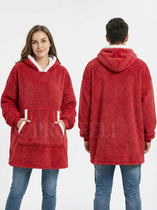 Sudadera Sherpa con Ribete Blanco, Fabricante de Ropa Personalizada, Felpa Cálida de Invierno, Hombros Caídos, Sudadera Larga Extra Grande Unisex - Product Image 5