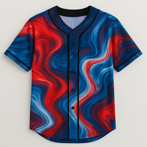 Camiseta de béisbol con bordado personalizado, ropa deportiva de sublimación completa para hombre, camiseta lisa en blanco con diseño de retazos y logotipo frontal de estilo sólido - Product Image 1