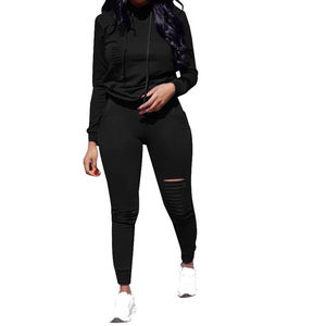 Pantalones deportivos rotos de alta calidad para mujer, ropa de entrenamiento para trotar, venta al por mayor, 2022 - Product Image 4