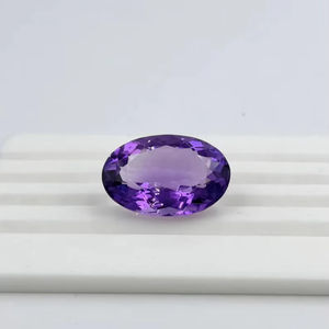 พลอยอเมทิสต์ธรรมชาติผ่านการรับรองแบบหลวม1ชิ้นตัดทรงรีสีม่วงเจียระไนโดยไม่ผ่านการบำบัดสำหรับเครื่องประดับ - Product Image 1