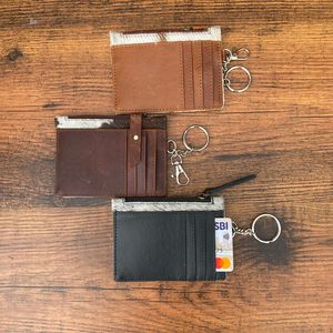 Genuine Leather Coin Purse Unisex Zipper Pouch Change Purse <b>Key</b> Pocket Men Women Card Holders Multifunctional Short Wallet - Product Image 2