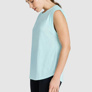 Camiseta sin mangas de talla grande para mujer a precio de fábrica, camiseta sin mangas para gimnasio para mujer, camiseta sin mangas duradera Lisa para mujer a la venta, secado rápido - Product Image 4