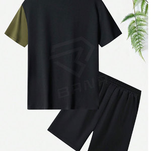 Conjunto Deportivo de Verano para Hombre, Talla Grande, 2 Piezas, Pantalones Cortos de Algodón, Transpirable, Secado Rápido, para Gimnasio - Product Image 2