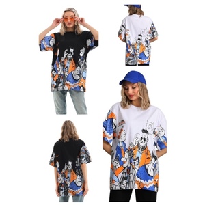T-shirt oversize streetwear, imprimé vintage, imprimé surdimensionné, taille plus, coton lourd, femme - Product Image 3