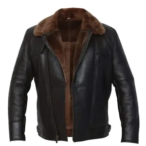 Men B3 Bomber <b>Sheepskin</b> Leather <b>Jacket</b> - Product Image 1