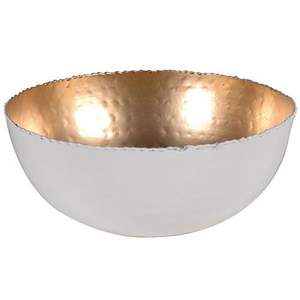 Cuenco chapado en oro con hoja plateada, cuencos para servir chocolate con forma redonda, diseño martillado, cuenco elegante para decoración del hogar - Product Image 4