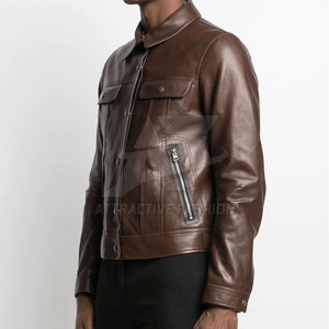 Smart <b>Men</b> <b>Leather</b> <b>Jacket</b> With Stylish Warm Layer For Elegant Winter <b>Jacket</b> Fashion Outfit Wholesale Price - Product Image 4