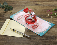 Nueva Tarjeta de Felicitación 3D Pop-up, la Mejor Opción para el Día de San Valentín, con un Adorable Gato y Globos, Te Amo