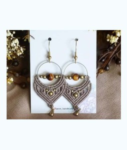 Boucles d'oreilles pendantes en argent 925 avec turquoise, fil violet, style bohème vintage, cadeau de Noël, bijoux faits à la main pour femmes - Product Image 4