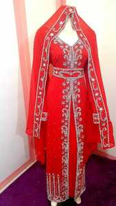 Kaftan marocain, magnifique kaftan coloré, kaftan traditionnel musulman, travail de perles de pierre, travail manuel, kaftan marocain, nouveau design 2022 - Product Image 2