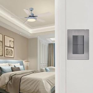 แผ่นสวิตช์ที่น่าสนใจ, MXIXM-003, 3 ชิ้น, สวิตช์ x2, 125-250VAC, 10A, 50/60Hz, สีเงิน/อ็อกซ์ฟอร์ด, สแตนเลส/พีซี - Product Image 5