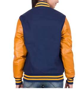 Veste universitaire personnalisée de haute qualité en laine polaire imprimer votre logo de marque broderie en chenille mode hiver vestes universitaires pour femmes - Product Image 2