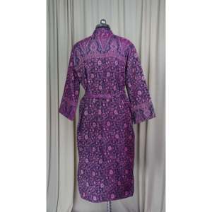Cozy Warm Winter Romance Yak Wool Blend Women's Purple Floral <b>Cardigan</b> House <b>Coat</b> Quirky Pockets Comfortable ODM Woven - Product Image 4