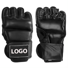Gants de grappling MMA en cuir de haute qualité 8oz professionnels en gros Logo personnalisé pour les scènes d'arts martiaux et de boxe - Product Image 4