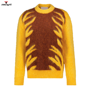 Pull décontracté respirant populaire à manches longues pull à col rond grande taille Collection d'hiver couleur et logo personnalisés Logo avant - Product Image 4