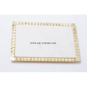 Plateau de table en marbre blanc pour hôtels plateau de service de nourriture meilleure qualité ustensiles de maison et de cuisine de grande taille outils pour l'approvisionnement en gros - Product Image 2