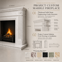 Cheminée décorative de luxe en marbre naturel sur mesure, Antiguas Blanc Vert Nero Marquina